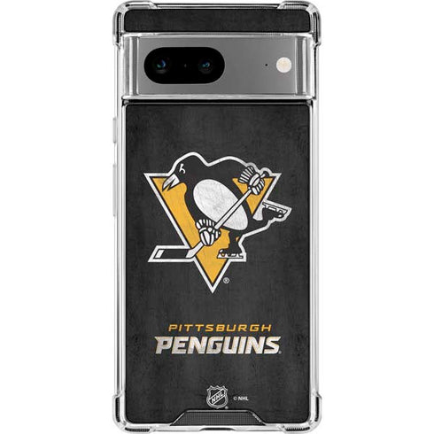 NHL Pittsburgh Penguins Distressed Google Pixel 7a Clear Case